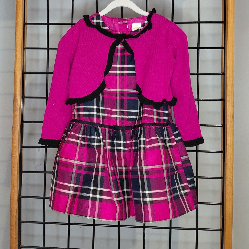 Pink Plaid Dress with Jacket
